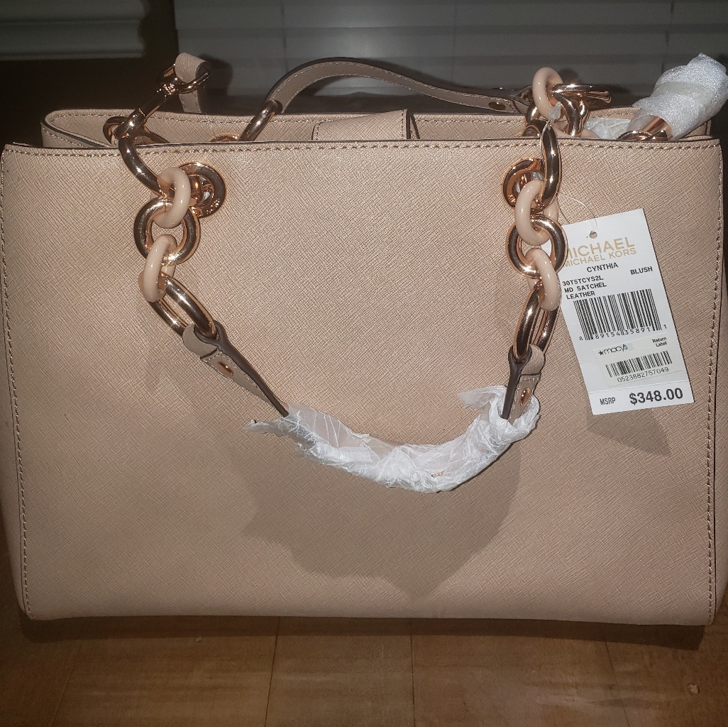 New Blush Purse Rose Gold Handles With Tags